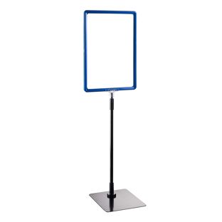 Poster frame with base and mount (set) A4 blue  | Base: black  | Aluminium rod adjustable from 350 to 550 mm 