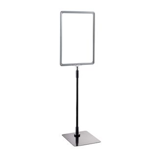Poster frame with base and mount (set) A4 grey  | Base: black  | Aluminium rod adjustable from 350 to 550 mm 