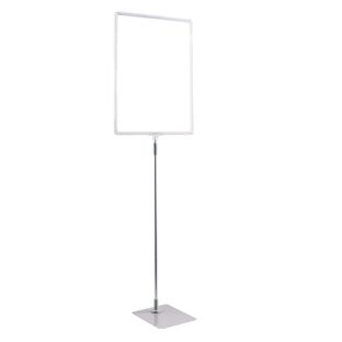 Poster frame with base and mount (set) A3 transparent  | Base: grey  | Aluminium rod adjustable from 600 to 900 mm 