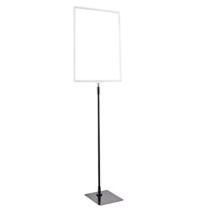 Poster frame with base and mount (set) A3 transparent  | Base: black  | Aluminium rod adjustable from 600 to 900 mm 