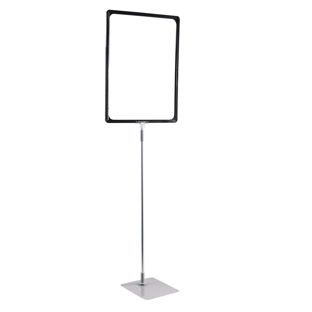 Poster frame with base and mount (set) A3 black  | Base: grey  | Aluminium rod adjustable from 600 to 900 mm 