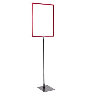Poster frame with base and mount (set) A3 red  | Base: black  | Aluminium rod adjustable from 600 to 900 mm 