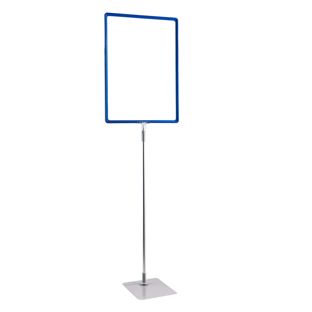 Poster frame with base and mount (set) A3 blue  | Base: grey  | Aluminium rod adjustable from 600 to 900 mm
 