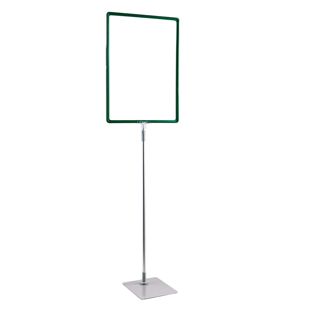 Poster frame with base and mount (set) A3 green  | Base: grey  | Aluminium rod adjustable from 600 to 900 mm 