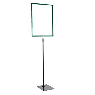 Poster frame with base and mount (set) A3 green  | Base: black  | Aluminium rod adjustable from 600 to 900 mm 