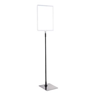 Poster frame with base and mount (set) A4 transparent  | Base: black  | Aluminium rod adjustable from 600 to 900 mm 
