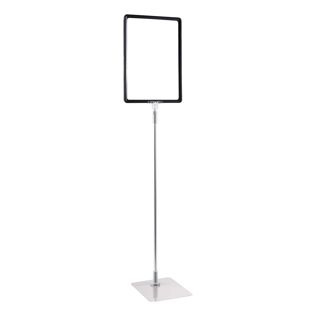Poster frame with base and mount (set) A4 black  | Base: grey  | Aluminium rod adjustable from 600 to 900 mm 