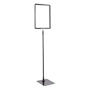 Poster frame with base and mount (set) A4 black  | Base: black  | Aluminium rod adjustable from 600 to 900 mm 