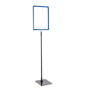 Poster frame with base and mount (set) A4 blue  | Base: black  | Aluminium rod adjustable from 600 to 900 mm 