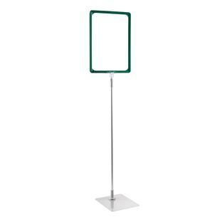 Poster frame with base and mount (set) A4 green  | Base: grey  | Aluminium rod adjustable from 600 to 900 mm 