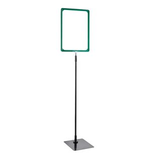 Poster frame with base and mount (set) A4 green  | Base: black  | Aluminium rod adjustable from 600 to 900 mm 