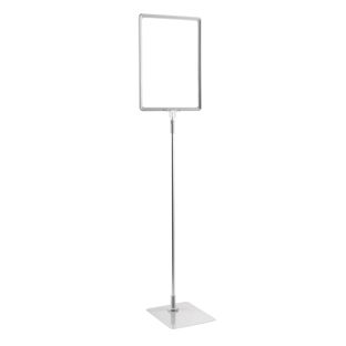 Poster frame with base and mount (set) A4 grey  | Base: grey  | Aluminium rod adjustable from 600 to 900 mm 