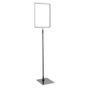 Poster frame with base and mount (set) A4 grey  | Base: black  | Aluminium rod adjustable from 600 to 900 mm 