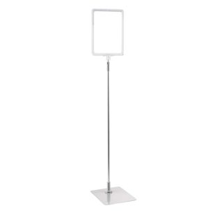 Poster frame with base and mount (set) A5 transparent  | Base: grey  | Aluminium rod adjustable from 600 to 900 mm 