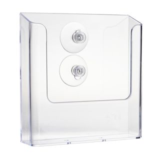 Wall leaflet holder with suction cups, polystyrene, transparent PTJ1, 1 x A5
