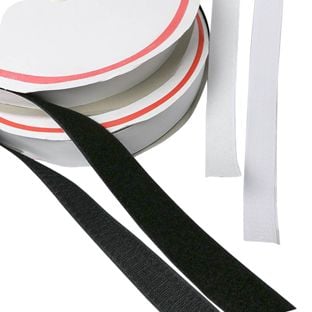 Hook and loop tape self-adhesive, set of 25 m loop tape and 25 m hook tape 