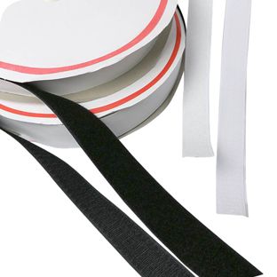Hook and loop tape self-adhesive, set of 25 m loop tape and 25 m hook tape 