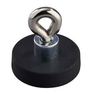 Rubber-coated magnet with eyelet 22 mm | null