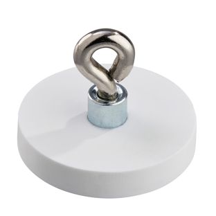 Rubber-coated magnet with eyelet 31 mm | null