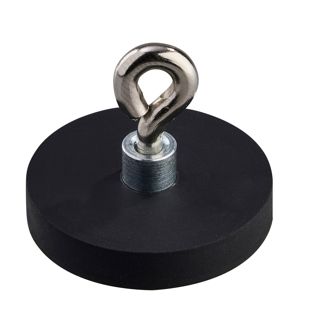 Rubber-coated magnet with eyelet 31 mm | null