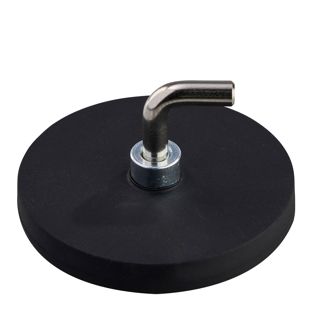 Rubber-coated magnet with hook, L-shaped 43 mm | null