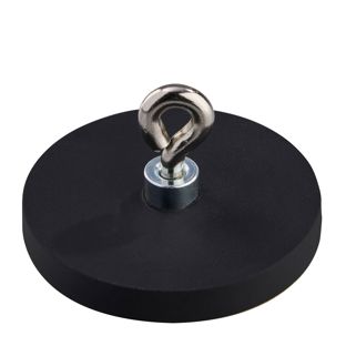 Rubber-coated magnet with eyelet 43 mm | null