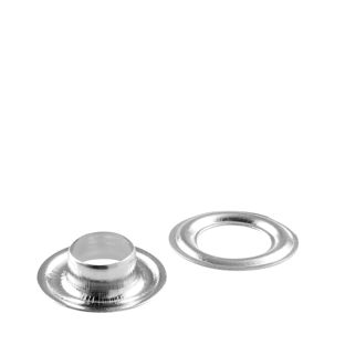 Tarpaulin eyelets stainless, self-cutting, brass Round eyelets #2 (⌀ 9.2 mm)  | silver 