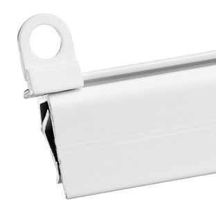 Hanger for poster hanging rail set with clamping, with round hole white 
