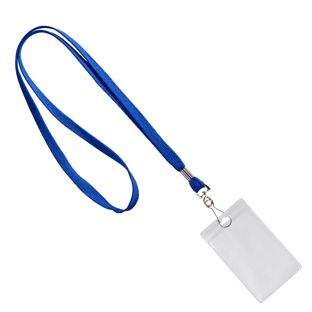 ID card holder with lanyard portrait | blue | 86 x 54 mm