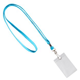 ID card holder with lanyard portrait | light blue | 86 x 54 mm