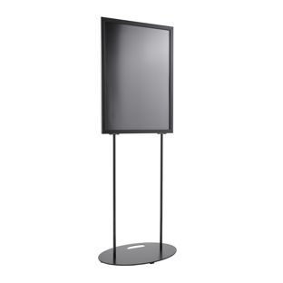 Info display double-sided B2, oval base black 