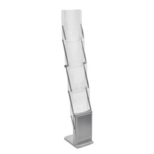 Folding brochure stand DENVER A4 with bag & magnetic frame, silver 