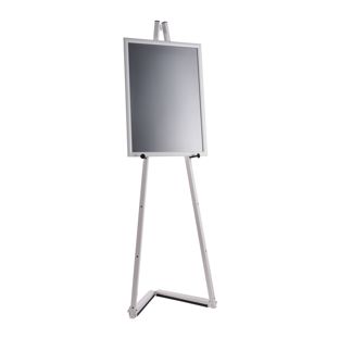 Mobile aluminium easel with snap frame white  | 1500 mm | A2 420 x 594 mm 
