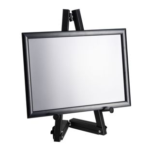 Mobile aluminium easel with snap frame black  | 500 mm | A3 297 x 420 mm 