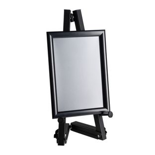 Mobile aluminium easel with snap frame black  | 500 mm | A4 210 x 297 mm 