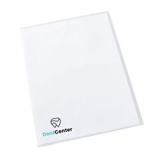 Cut flush folders A4 printed 2-coloured | Screen printing | transparent | rigid PVC | 150 µm | smooth