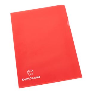 Cut flush folders A4 printed 1-coloured | Screen printing | red | PP | 120 µm | grained