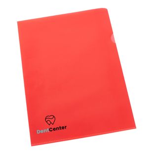 Cut flush folders A4 printed 2-coloured | Screen printing | red | PP | 120 µm | grained
