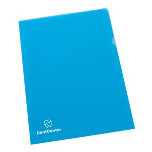 Cut flush folders A4 printed 1-coloured | Screen printing | blue | PP | 120 µm | grained
