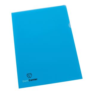 Cut flush folders A4 printed 2-coloured | Screen printing | blue | PP | 120 µm | grained