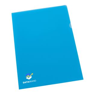 Cut flush folders A4 printed 3-coloured | Screen printing | blue | PP | 120 µm | grained