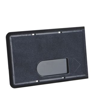 Credit card sleeves hard plastic with thumb slot black  | thumb slot 