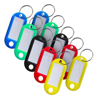 Key tags, multi-coloured (10 pieces) 