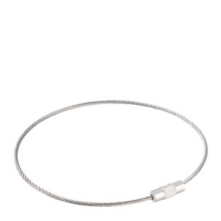 Wire keyrings with screw connector, silver 220 mm | Pack of 10 (press-seal bags) 
