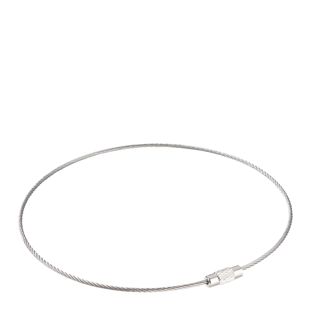 Wire keyrings with screw connector, silver 300 mm | Pack of 10 (press-seal bags) 