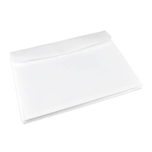 Document pouch A4, with hook and loop fastener and expansion fold up to 400 sheets, PP film, white 