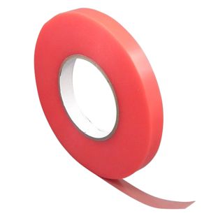 Double-sided adhesive PET tape, strong acrylic adhesive on one side, red foil cover, TLM21 