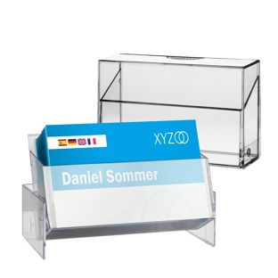 Business Card Box, crystal clear, arrangeable 
