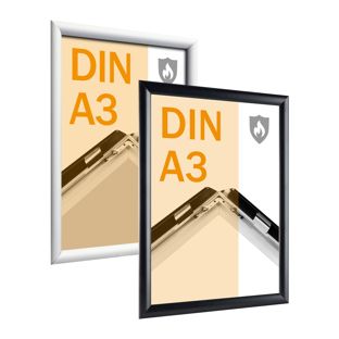 Fire protection snap frame A3 with fire rating certificate B-s1, d0 