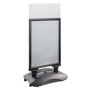 Pavement sign STORM- STOP STOP PRO A1 with header board holder, black 
